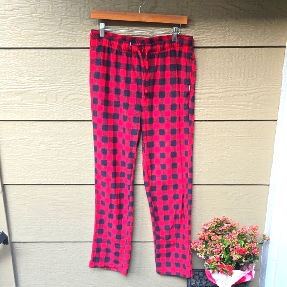 Eddie Bauer Fleece Buffalo Check Plaid Lounge Pants Medium M